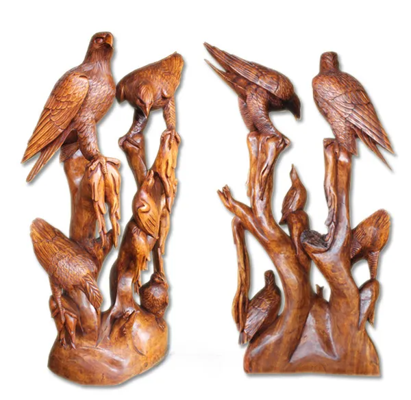 Деревянная фигурка ручной работы "Два орла с тремя птенцами" AB2115  купить в интернет магазине Мебель из массива. Звоните +7 495 961-63-63 Мебель Индонезии